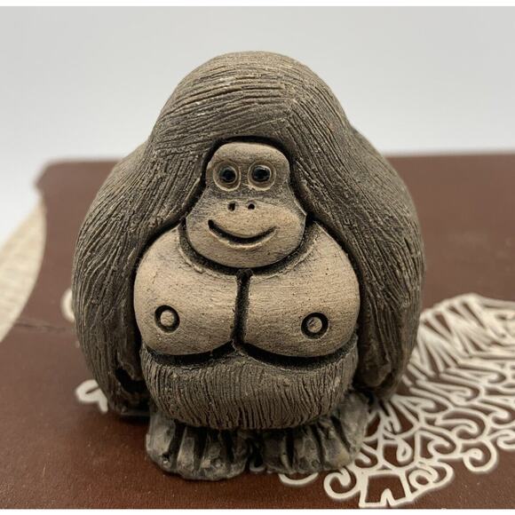 Vtg Artesania Rinconada Mini BABY GORILLA Uruguay Retired Original Box - Picture 2 of 5